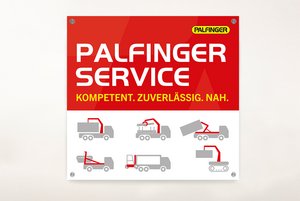 Werbeschild Palfinger Werbeschild Palfinger